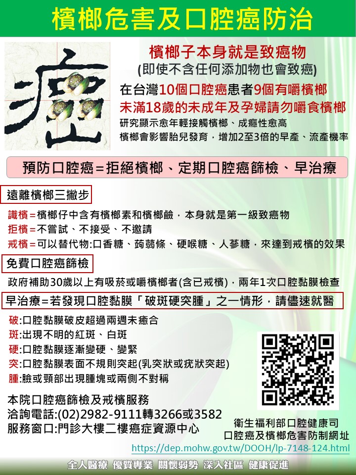 檳榔危害及口腔癌防治